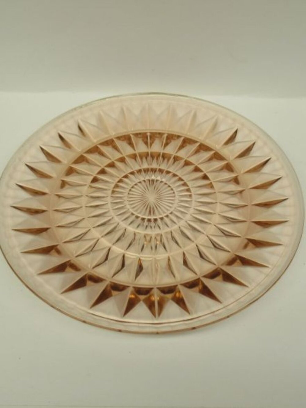 Jeannette Depression Glass Pink WINDSOR, aka DIAMOND, 9 Inch Dinner Plate
